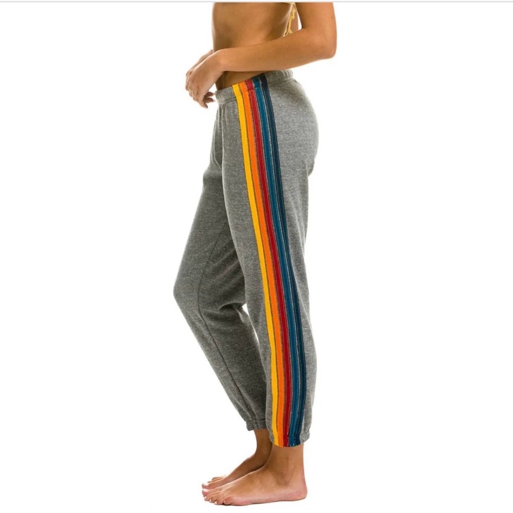 Aviator Nation 5 stripe Joggers - heather gray